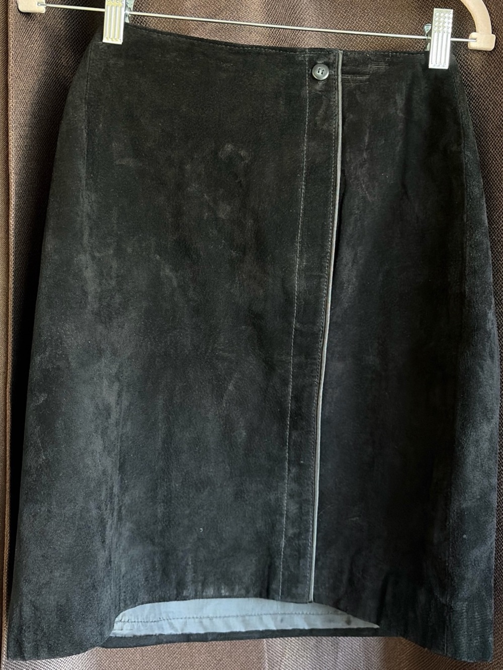 Marsh Landing Black Suede A-Line Skirt